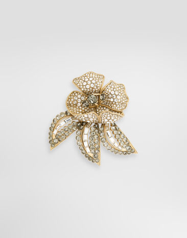 Dolce & Gabbana Flower brooch with rhinestones Gold WPS6S1W1111