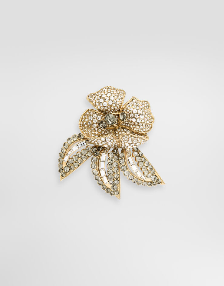 Dolce & Gabbana Flower brooch with rhinestones Gold WPS6S1W1111