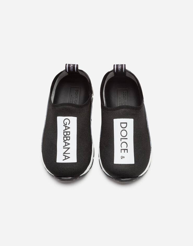 Dolce & Gabbana Сникеры-слипоны Sorrento с логотипом на ленте ЧЕРНЫЙ DN0105AH677