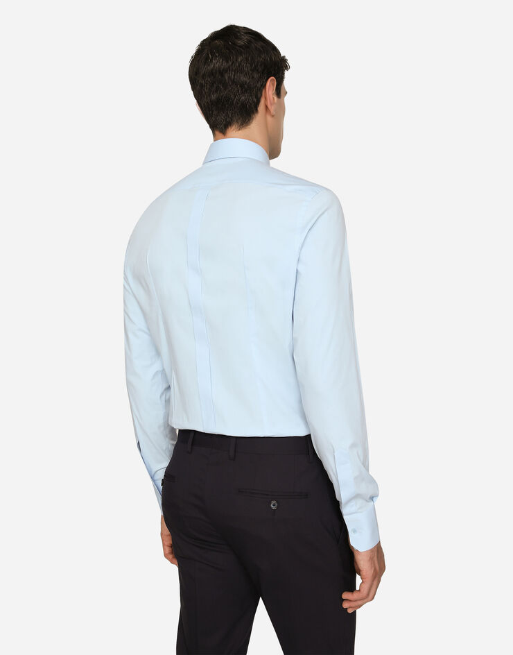 Dolce&Gabbana Stretch poplin Gold-fit shirt Azure G5EJ0TGG826