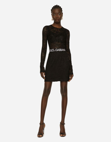 Dolce & Gabbana Lace miniskirt Black F4CNKTFLRFF