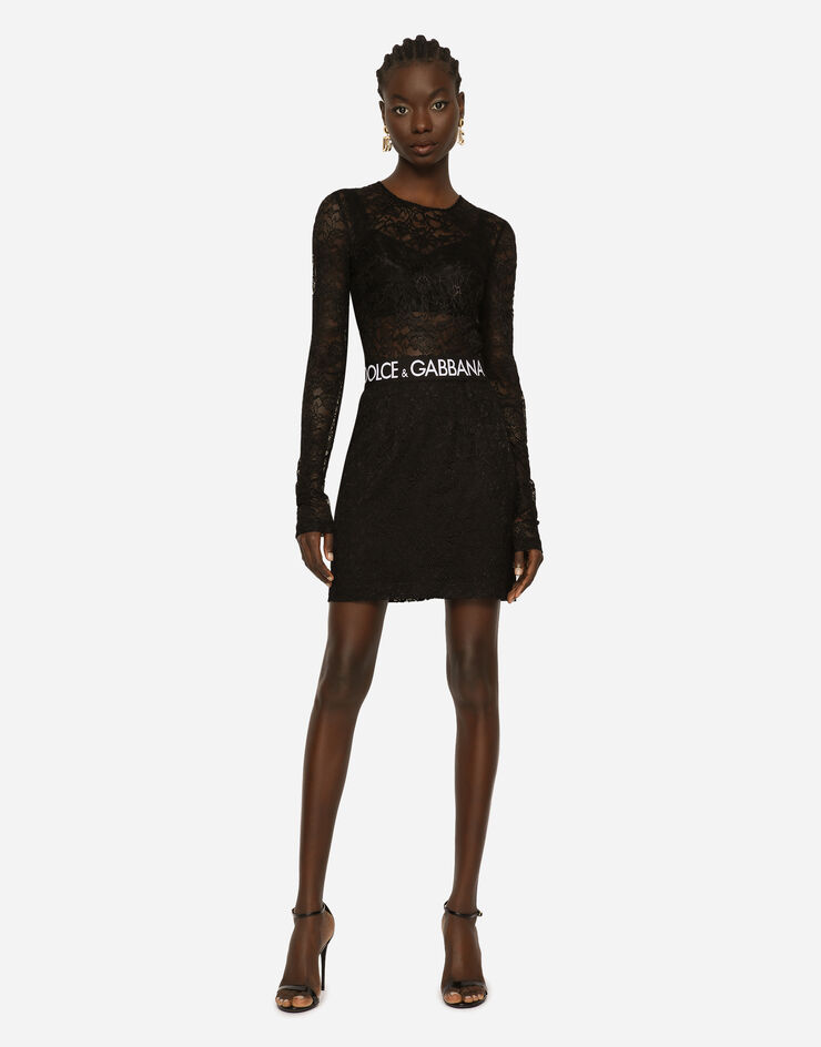 Dolce & Gabbana Мини-юбка из кружева черный F4CNKTFLRFF