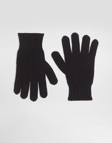 Dolce & Gabbana Knitted virgin wool gloves Blue GX49KTJDVLP