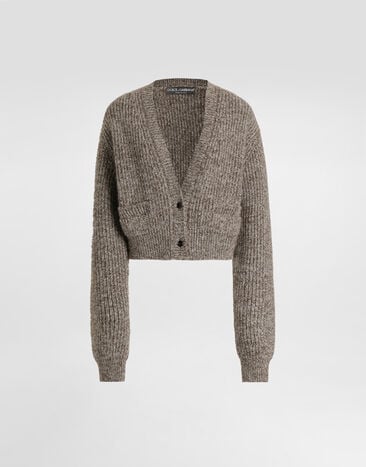 Dolce & Gabbana Wool blend english rib cardigan Turtle Dove FXVD5TJGMEO