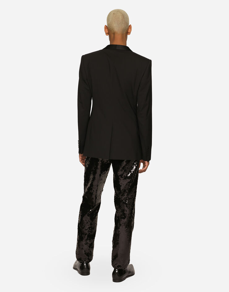 Dolce&Gabbana Single-breasted stretch wool Sicilia-fit tuxedo jacket Black G2RS1TFUBF2