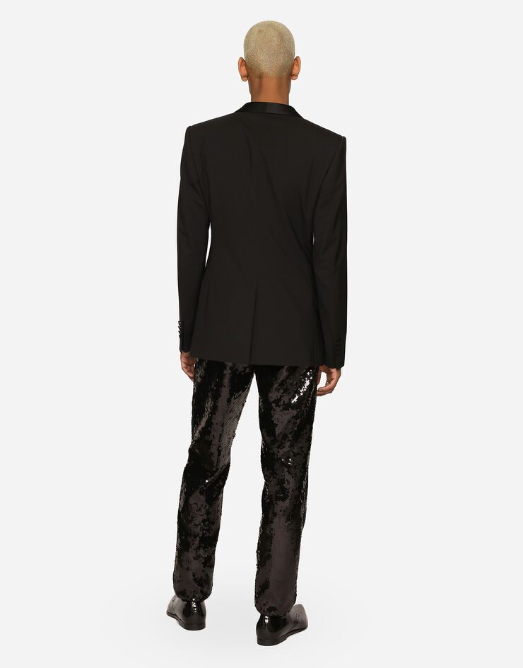 Dolce&Gabbana Chaqueta Sicilia de esmoquin con botonadura sencilla de lana elástica Noir G2RS1TFUBF2