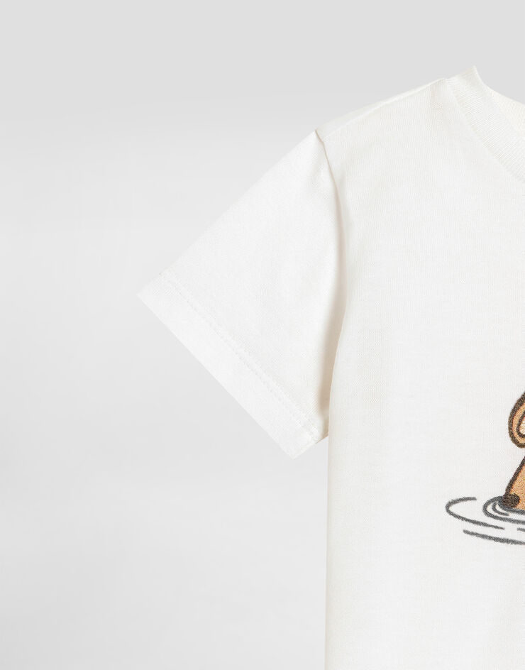 Dolce & Gabbana Jersey t-shirt with leopard print and DG patch Dolce & Gabbana Jersey t-shirt with leopard print and DG patch White L1JT7WG7PNH