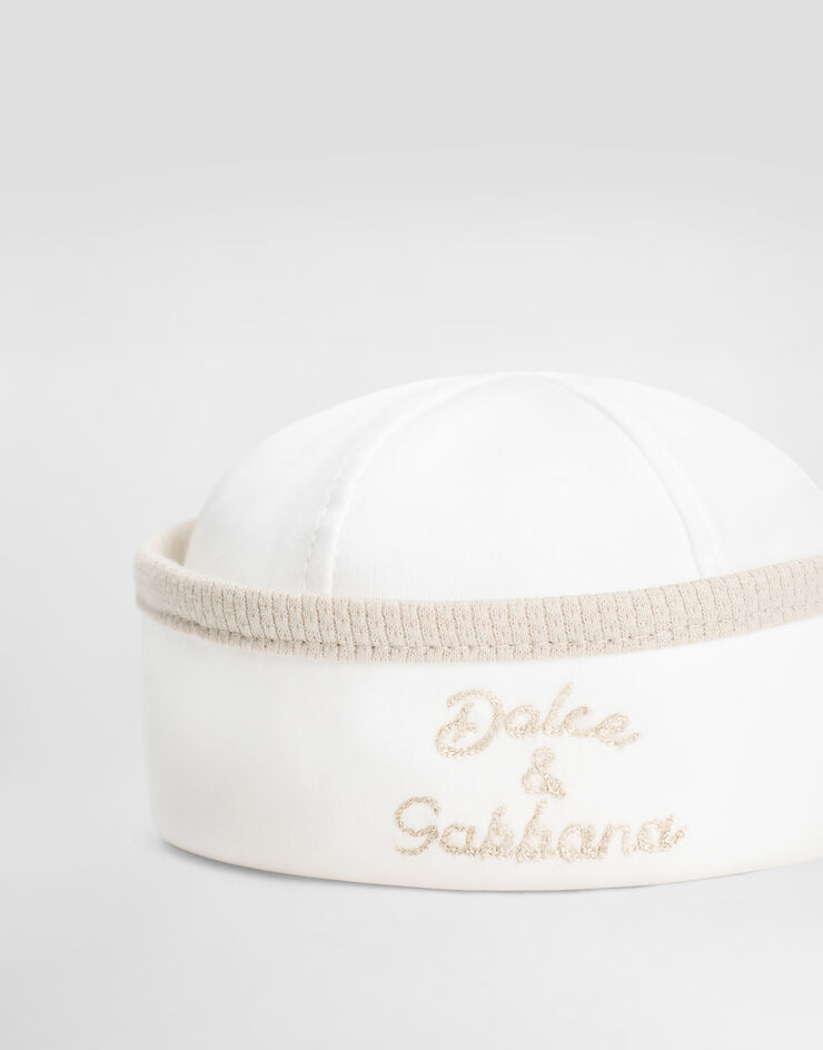Dolce & Gabbana Interlock and piqué sailor cap with embroidery Multicolor LNJHAAG7PTA