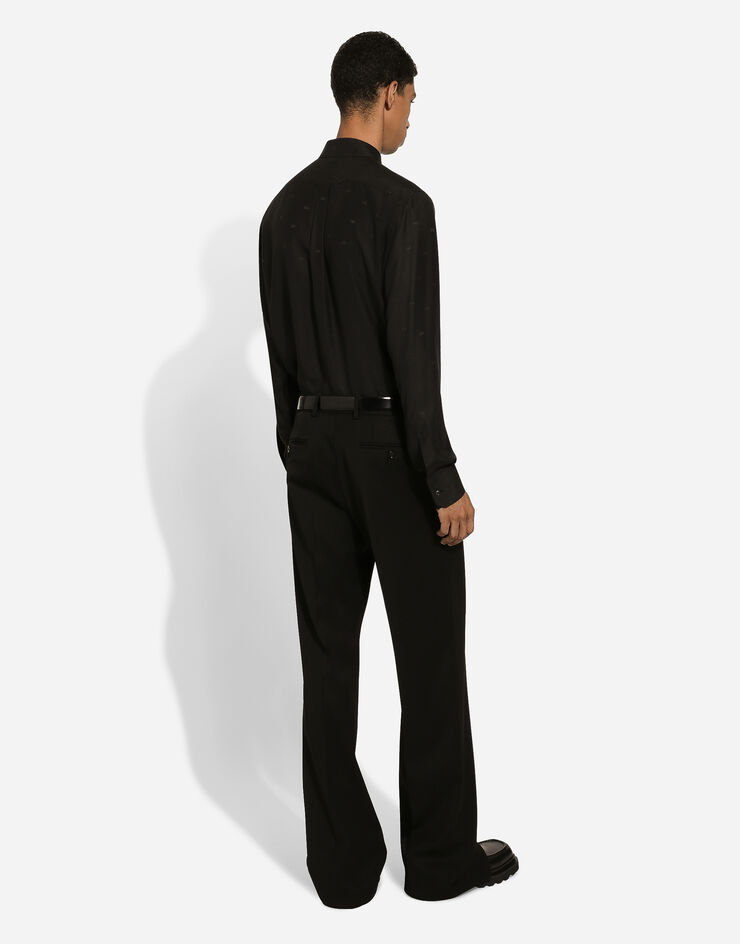 Dolce & Gabbana Silk crepe de chine Martini-fit shirt Noir G5JL8TFJ1FK