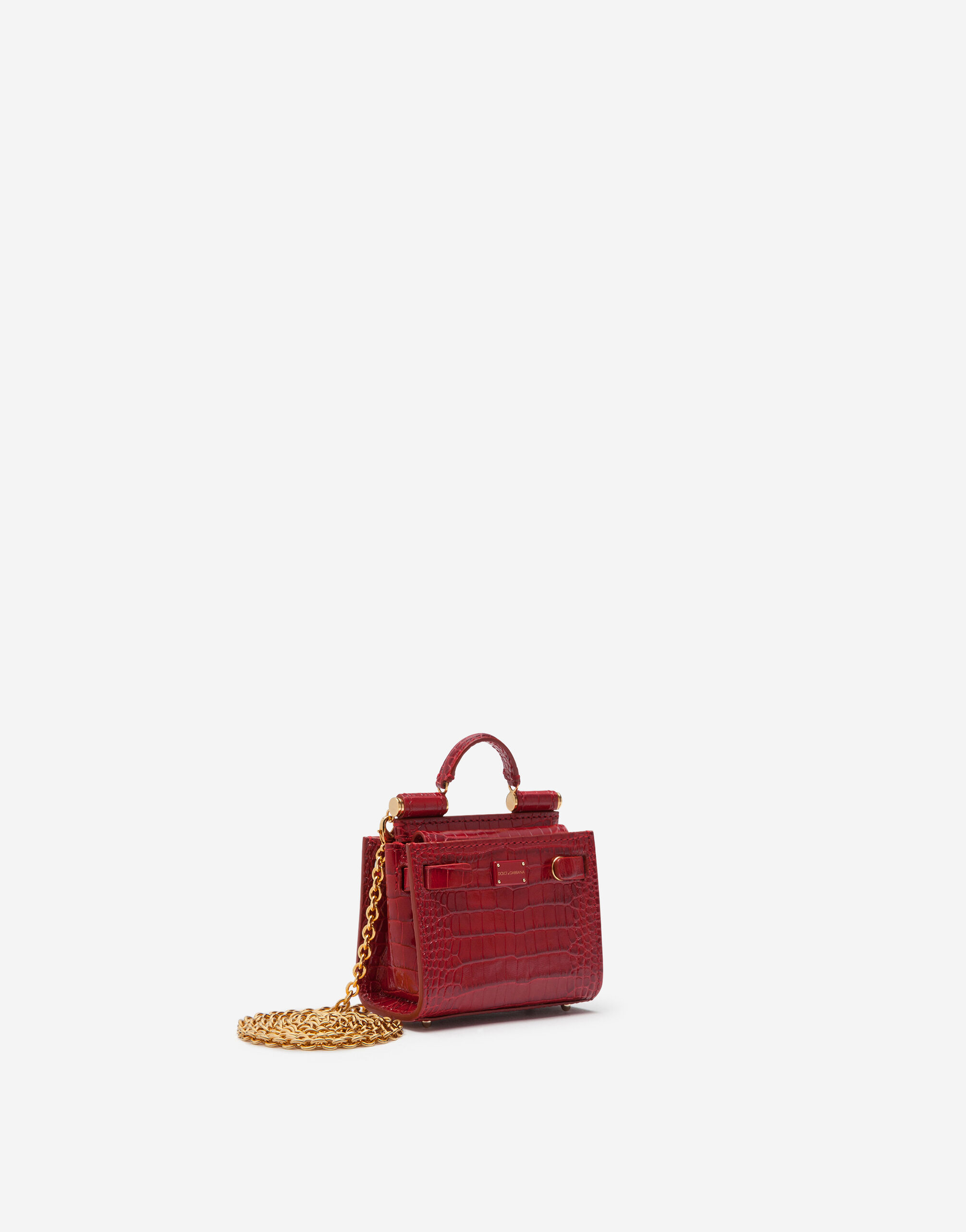 Micro tote Sicily 62 bag in calfskin in Red for Women Dolce Gabbana US