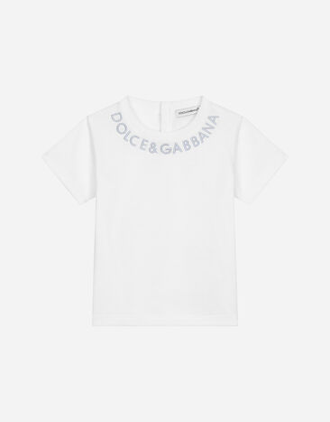 Dolce & Gabbana Jersey T-shirt with Dolce&Gabbana logo Blanco L1JTHOG7L5J