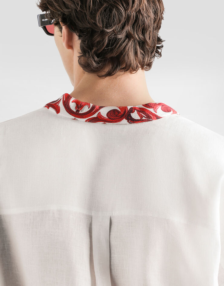 Dolce & Gabbana Shirt in linen Multicolor G5PF8TFU4EJ