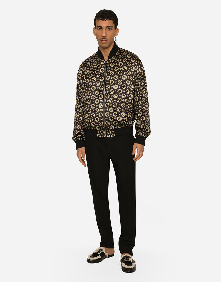 Dolce&Gabbana Nylon jacket with all-over DG logo print Black G9AJYTISMEY