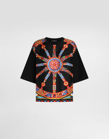Dolce & Gabbana Carretto-print jersey t-shirt Multicolor F8W13TGDDVP