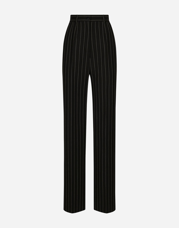 Dolce & Gabbana Расклешенные брюки из шерсти в меловую полоску разноцветный FTCPNTFR20A