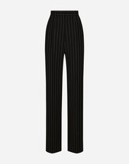 Dolce&Gabbana Flared pinstripe wool pants Brown FS215AGDBY0