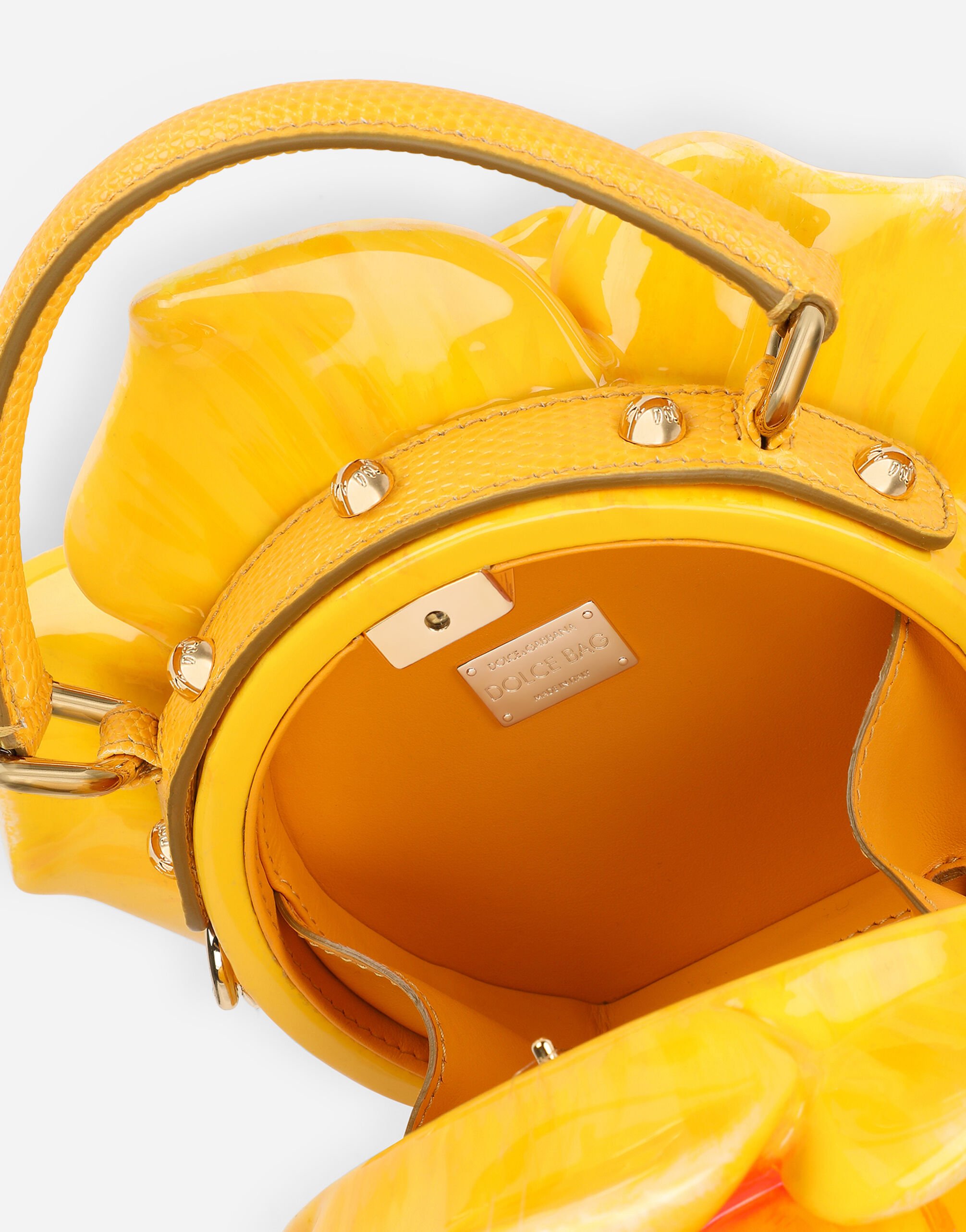 Rose Dolce Box bag in painted resin in Yellow for Women Dolce Gabbana