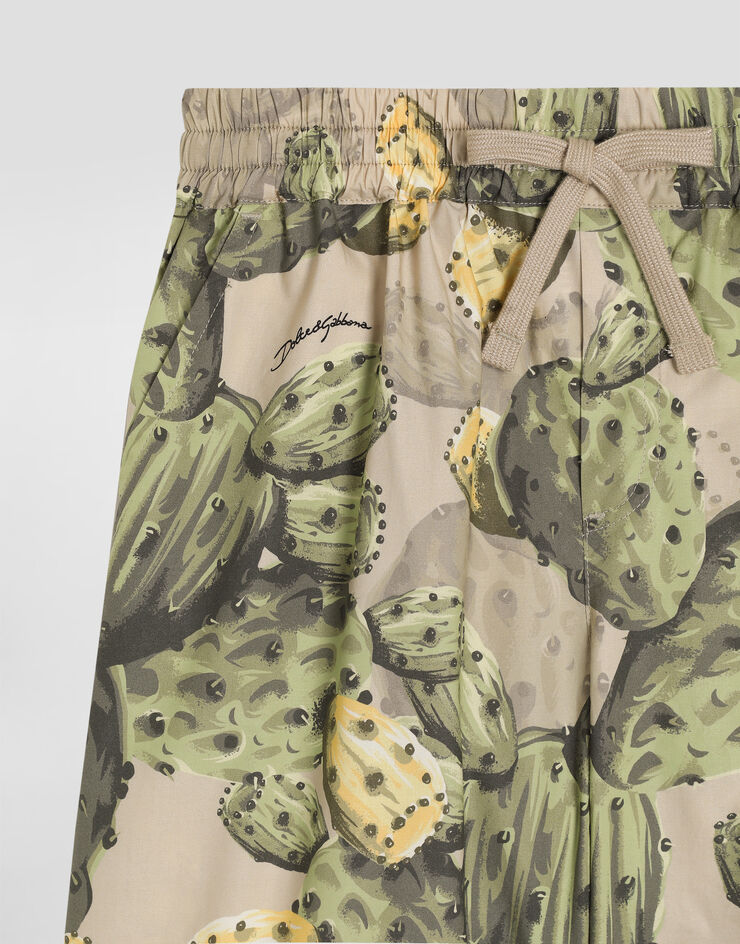 Dolce & Gabbana Cactus-print poplin bermuda shorts Multicolor L43Q54HS5UD