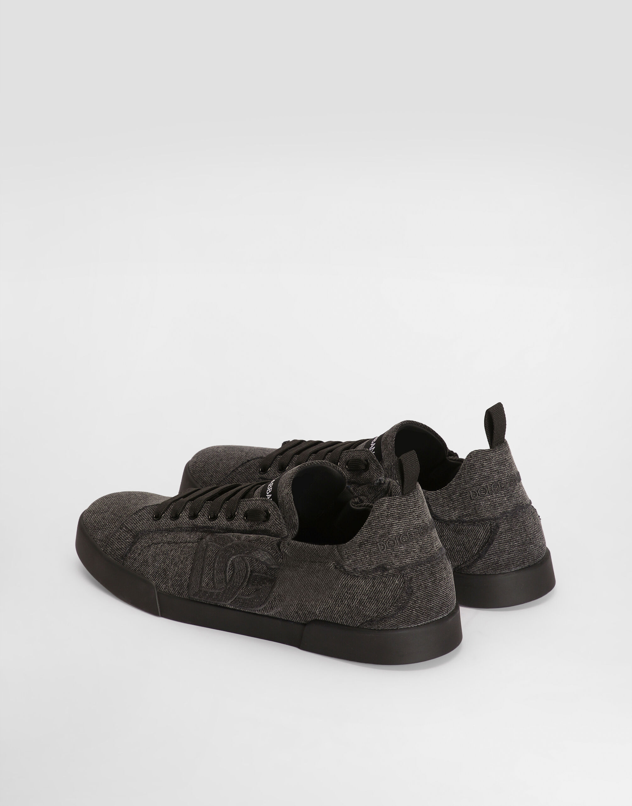 Portofino denim sneakers in Black for Men | Dolce&Gabbana® US