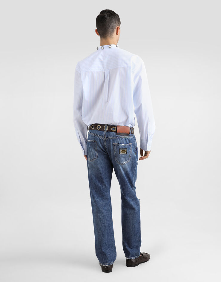 Dolce & Gabbana Jean classique en coton avec plaquette Multicolore GP02XDG8ME8