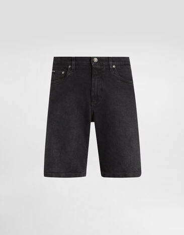Dolce & Gabbana Gray wash stretch denim shorts Multicolor GWNXADG8HW4