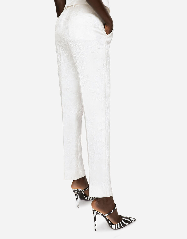 Dolce & Gabbana Floral brocade trousers White FTAM2THJMB8