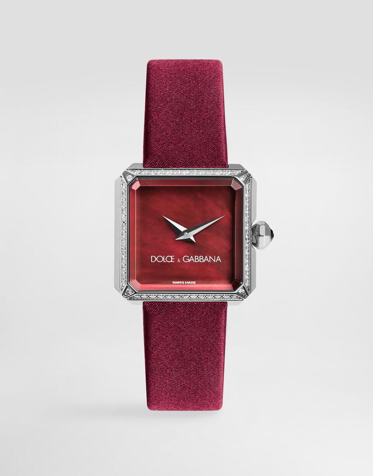 Dolce & Gabbana Sofia steel watch with colorless diamonds Bordeaux WWJC2SXCMDT