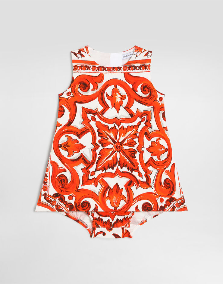 Dolce & Gabbana Majolica-print dress in interlock Multicolor L2JDZ2G7P4I