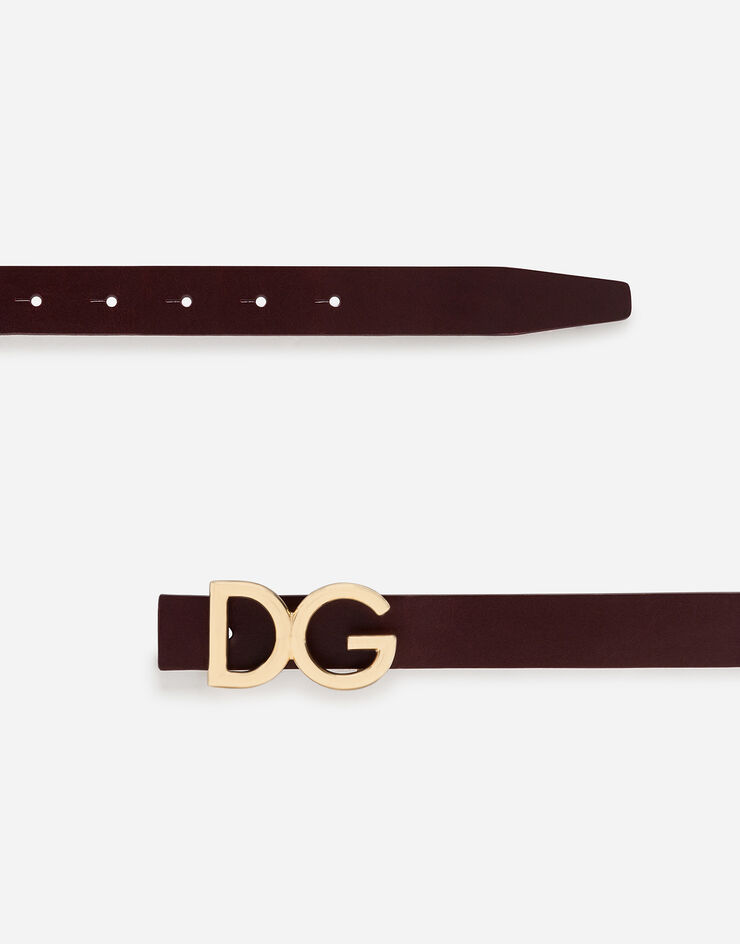 Dolce & Gabbana Dauphine leather belt Bordeaux BC4250AC493