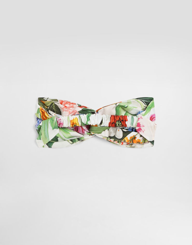 Dolce & Gabbana Poplin headband with flower print Print LB5H09HS5S5