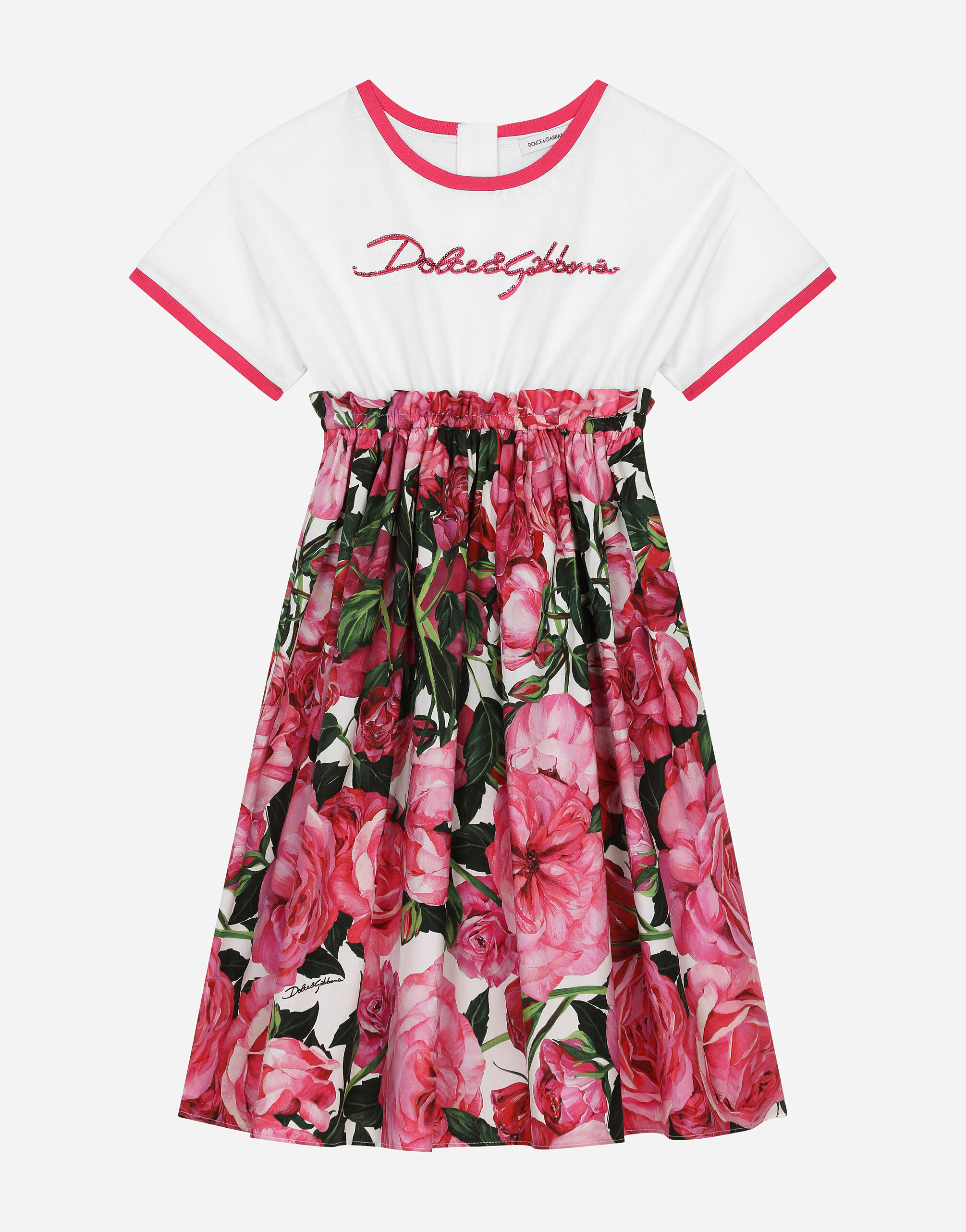 Dolce and gabbana pink rose dress new arrivals