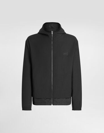 Dolce & Gabbana Wool canvas hooded jacket Grey G9BSQTFURK8