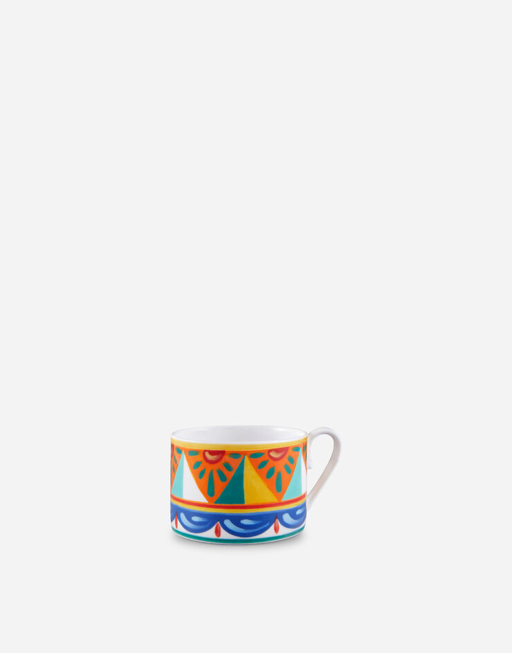 Dolce & Gabbana Tazza Tè con Piattino in Porcellana Fine Multicolor TC0S06TCA01