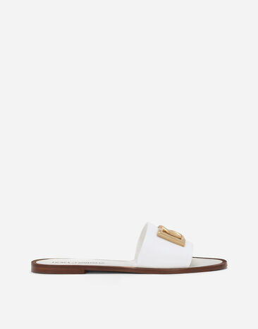 Dolce & Gabbana Calfskin sliders White CQ0619AW576