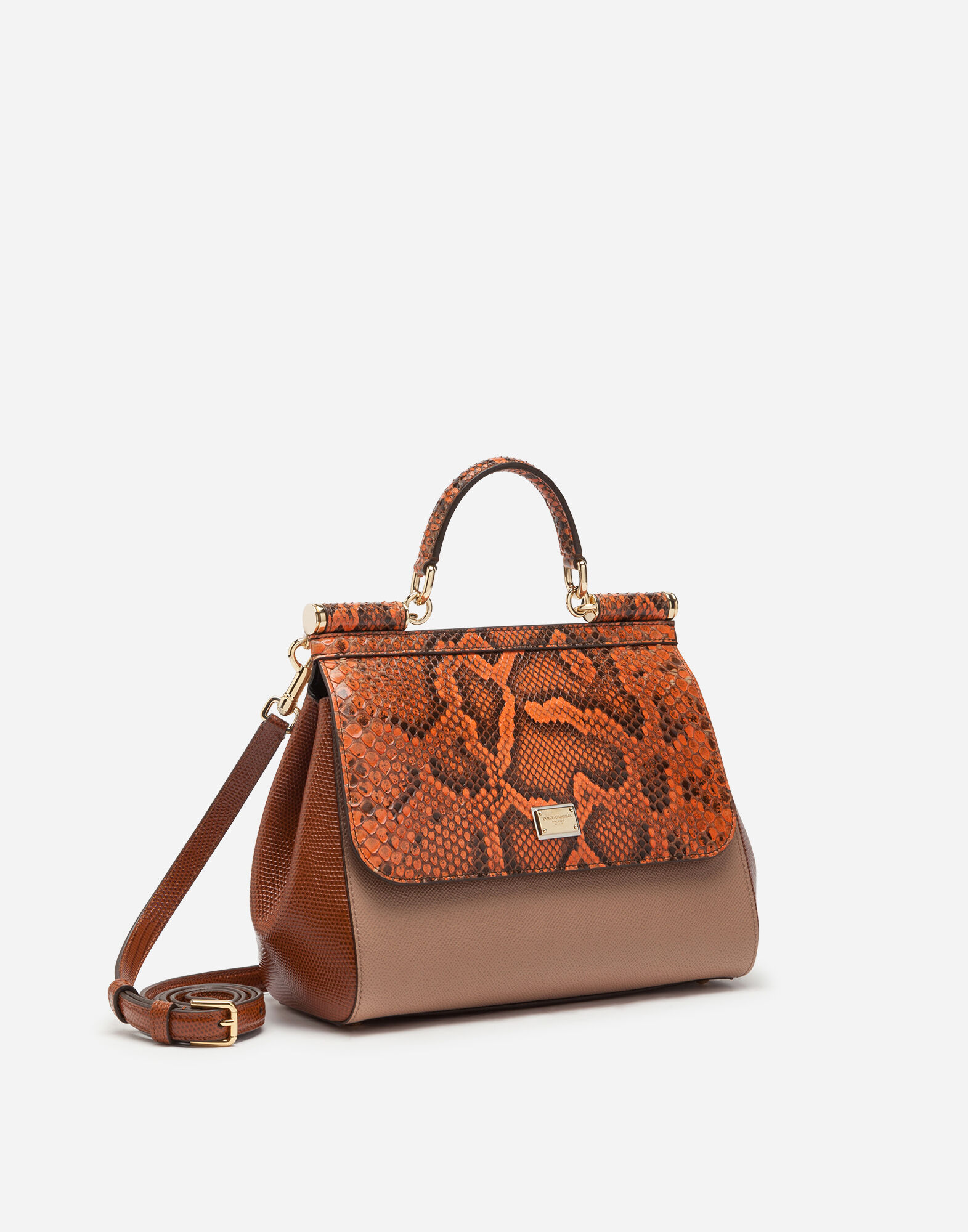 Medium Sicily bag in mixed materials