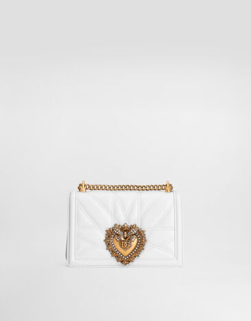Dolce & Gabbana Medium Devotion bag in quilted nappa leather White BB7158AW437