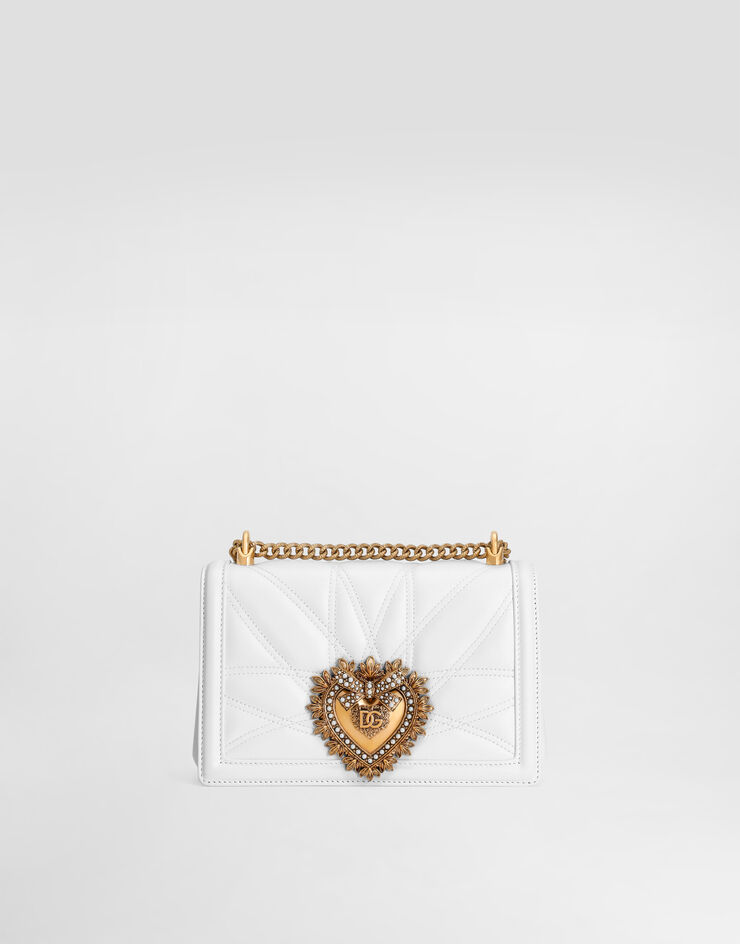 Dolce & Gabbana ディヴォーション バッグ ミディアム マトラッセナッパレザー ホワイト BB7158AW437