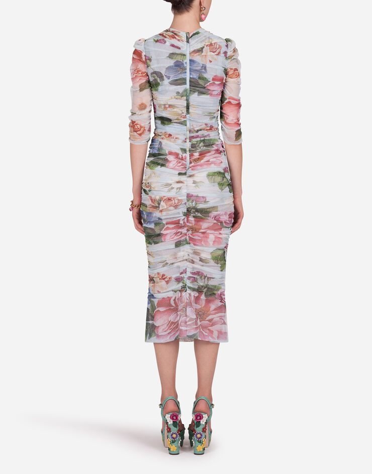 Dolce & Gabbana FLORAL-PRINT TULLE MIDI DRESS FLORAL PRINT F6XD3TFSEHI