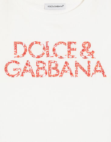 Dolce & Gabbana Majolica-print jersey t-shirt White L5JTNLG7P4H