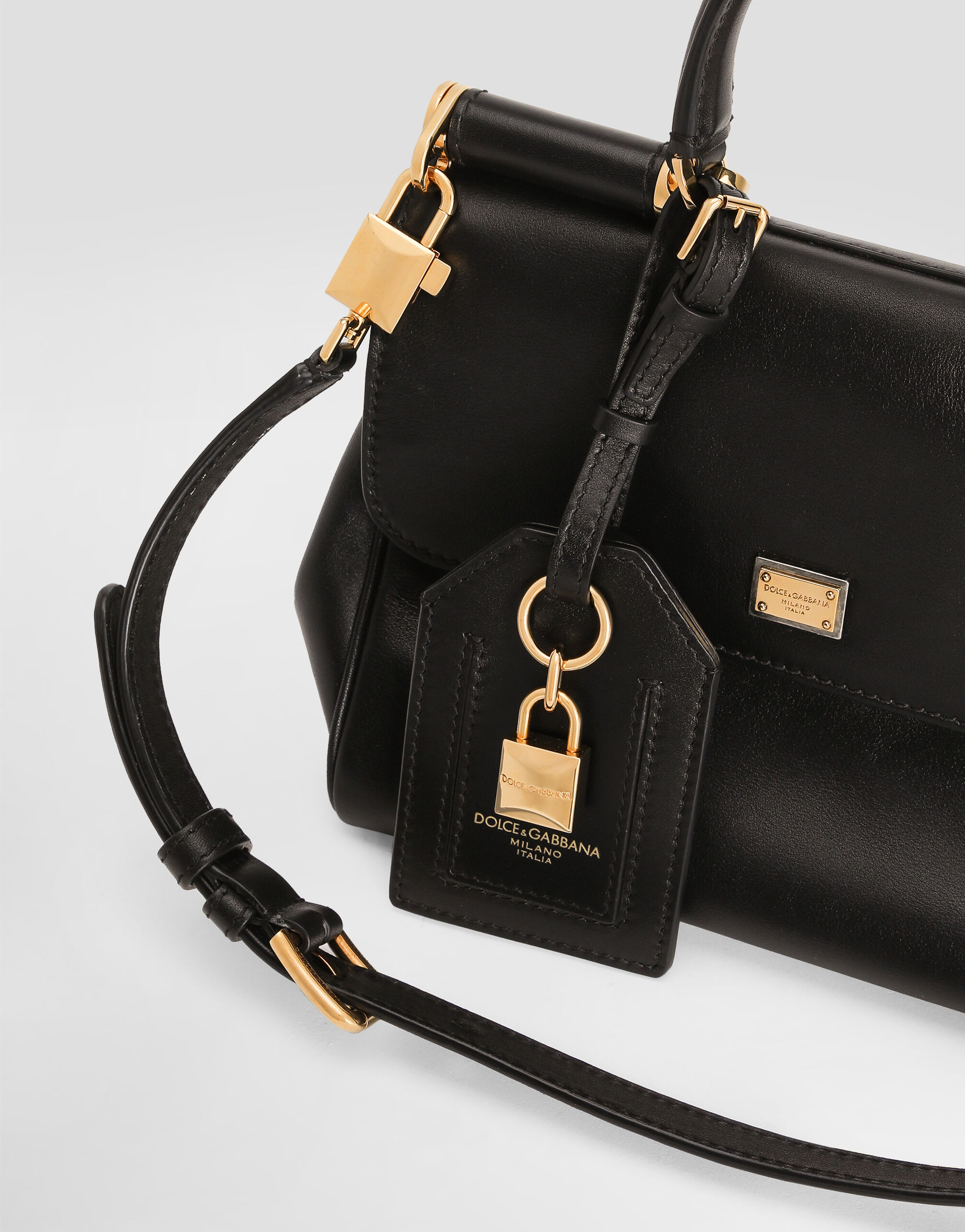 My Sicily handbag in plongé calfskin in Black for Women