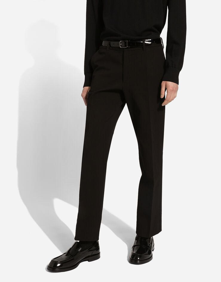 Dolce & Gabbana Pantalon couture en coton stretch Noir GP03JTFU9AT