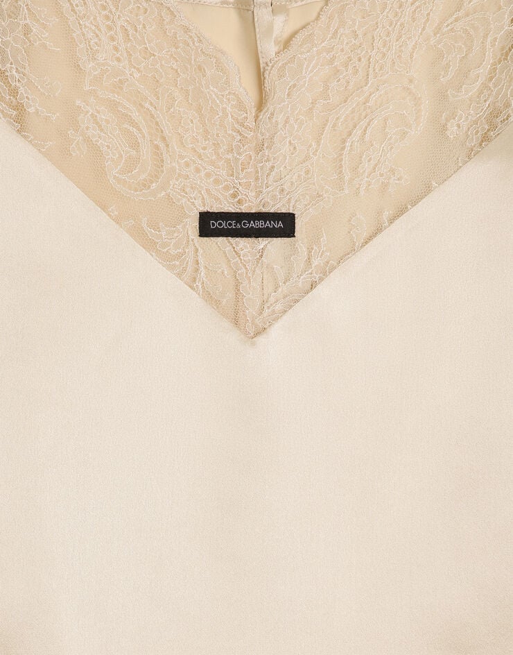 Dolce & Gabbana Silk satin top Dolce & Gabbana Silk satin top Beige F7BN5TFU1AU