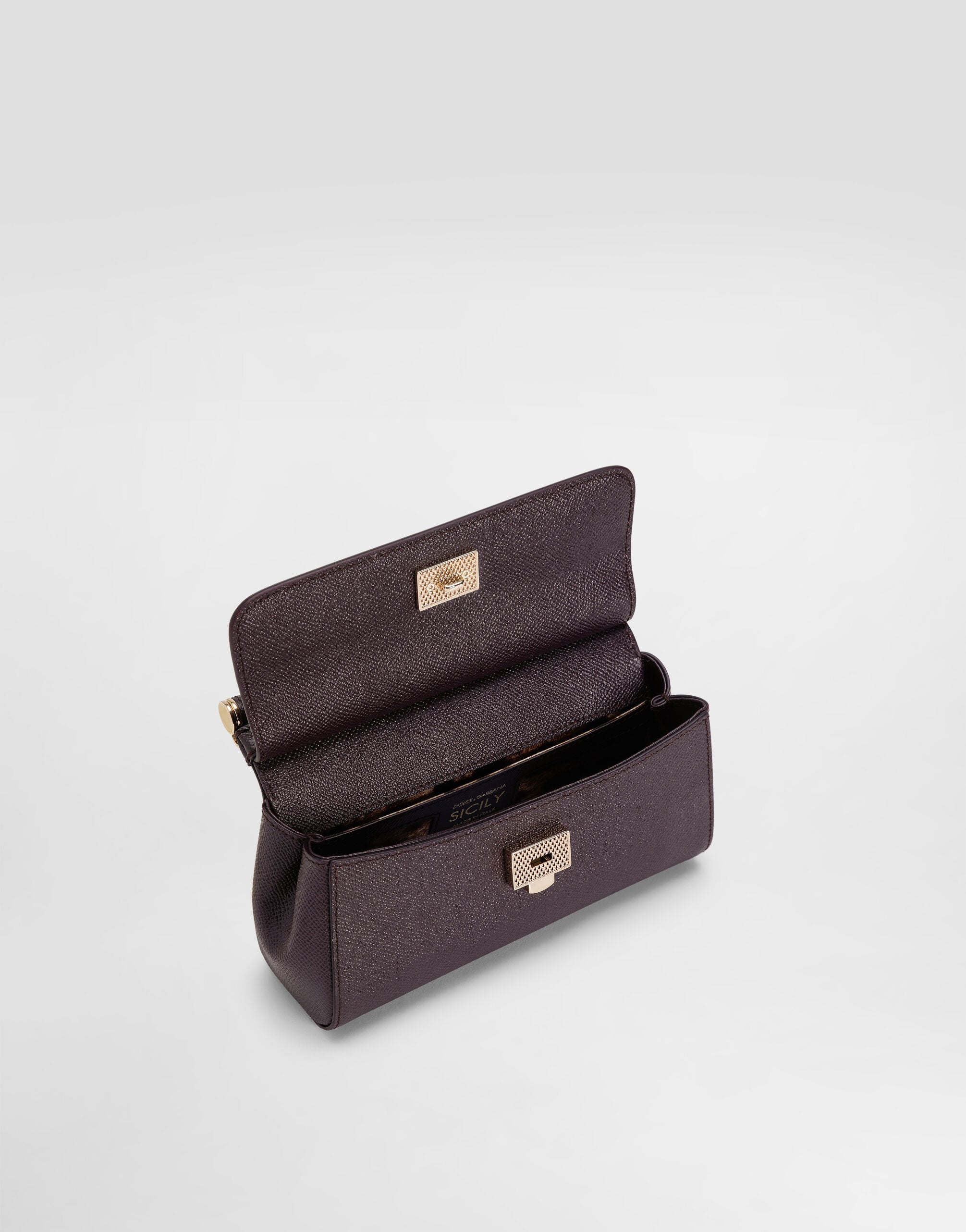 Mini Sicily handbag in dauphine calfskin in Bordeaux for Women