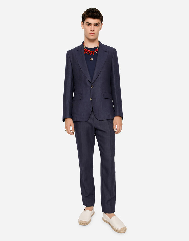 Dolce & Gabbana Chaqueta Sicilia de lino Azul G2QS6TFU4LF