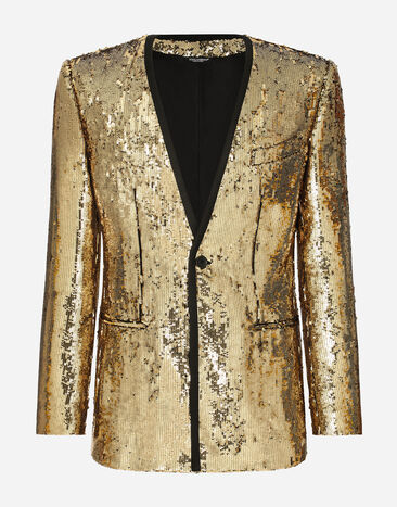 Dolce & Gabbana Chaqueta Sicilia de lentejuelas Dorado G2RE8THLMTJ