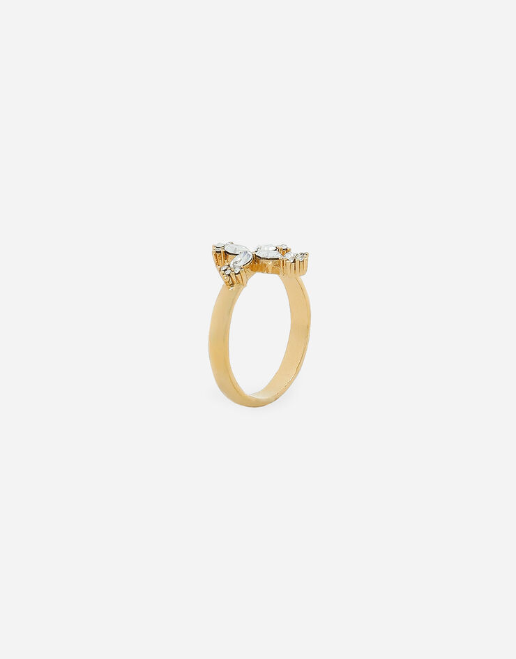 Dolce&Gabbana Ring with rhinestone-detailed cross Gold WRP6X1W1111
