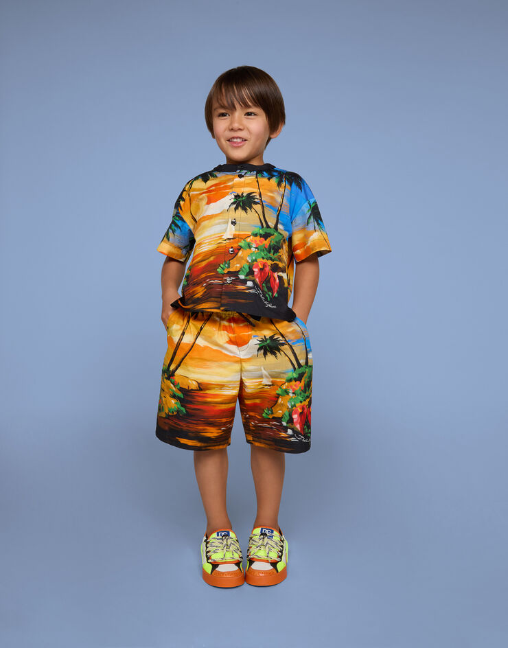 Dolce & Gabbana Mixed-material Portofino Space sneakers Multicolor DA5120AB718
