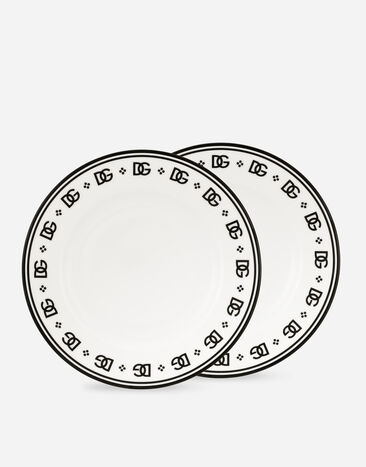 Dolce & Gabbana Set 2 Porcelain Soup Plates Multicolor TC0S05TCALH