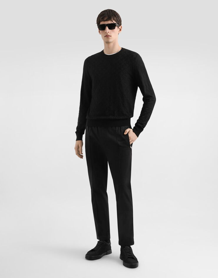 Dolce & Gabbana Pull ras-de-cou en soie Noir GXX02TJBSM4