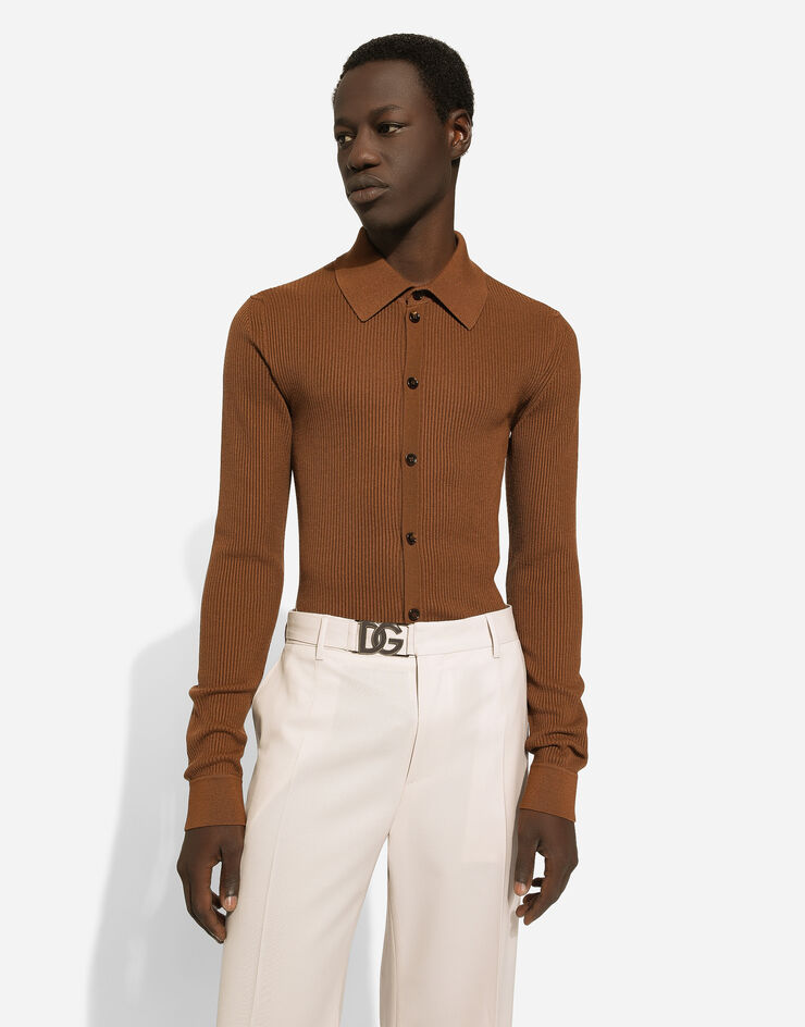 Dolce & Gabbana Faux fisherman’s rib shirt Brown GXK59TJBVR0